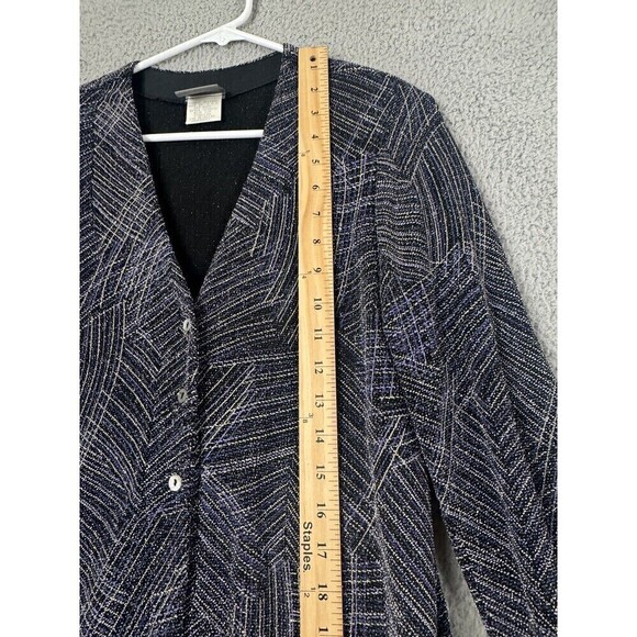 Vintage Rabbit Designs Dress Cardigan Set Womens 12M Blue Metallic Stretch USA - Picture 6 of 16